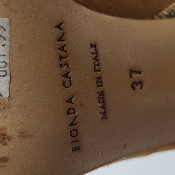 941- Bionda Castana Ankle Suede Boots Open Toe Made In Italy Size 6.5 - Picture 7 of 12